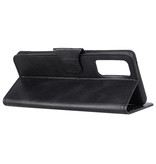 Pull Up PU Leather Bookstyle para Samsung Galaxy Note 20 Negro