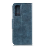 Pull Up PU Leather Bookstyle para Samsung Galaxy Note 20 Azul