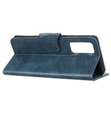 Pull Up PU Leder Bookstyle voor Samsung Galaxy Note 20 Blauw