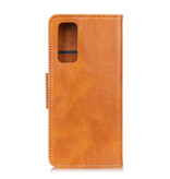 Pull Up PU Leder Bookstyle voor Samsung Galaxy Note 20 Bruin