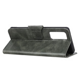 Pull Up PU Leather Bookstyle for Samsung Galaxy Note 20 Dark Green