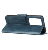 Pull Up PU Leder Bookstyle voor Samsung Galaxy Note 20 Ultra Blauw