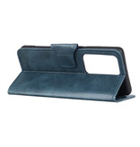 Træk PU-læderbogstilen til Samsung Galaxy Note 20 Ultra Blue