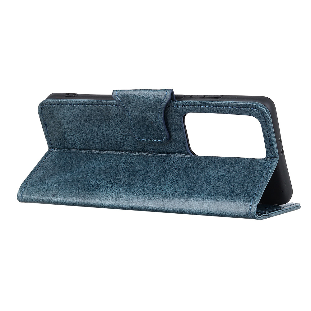 Pull Up PU Leder Bookstyle voor Samsung Galaxy Note 20 Ultra Blauw