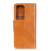 Tirez le style de livre en cuir PU pour Samsung Galaxy Note 20 Ultra Brown