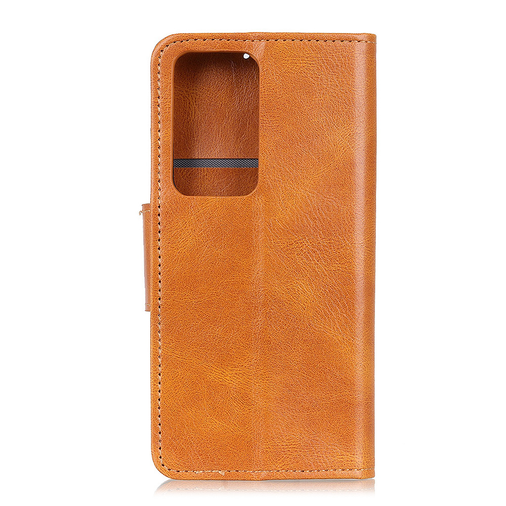 Pull Up PU Leather Bookstyle para Samsung Galaxy Note 20 Ultra Marrón