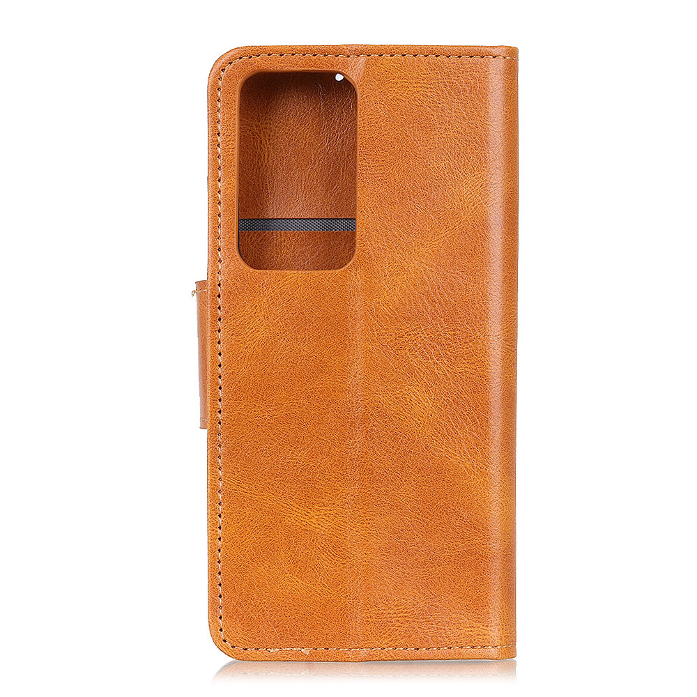 Tirez le style de livre en cuir PU pour Samsung Galaxy Note 20 Ultra Brown