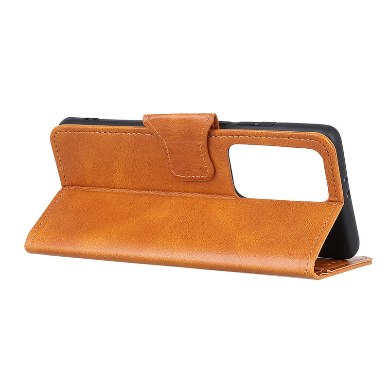 Træk PU-læderbogstilen til Samsung Galaxy Note 20 Ultra Brown