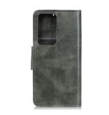 Pull Up PU Leder Bookstyle für Samsung Galaxy Note 20 Ultra Dark