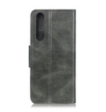Pull Up PU Leather Bookstyle for Oppo Find X2 Pro Dark Green