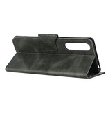 Pull Up PU Leather Bookstyle for Oppo Find X2 Pro Dark Green