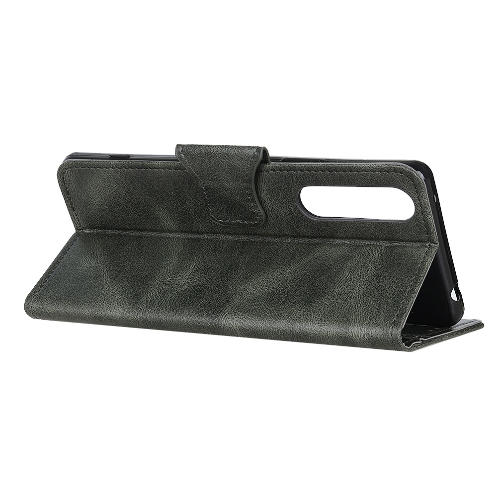 Pull Up PU Leder Bookstyle für Oppo Find X2 Pro Dark Green