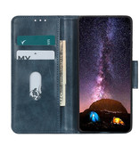 Pull Up en cuir PU Bookstyle pour OnePlus 8 Bleu