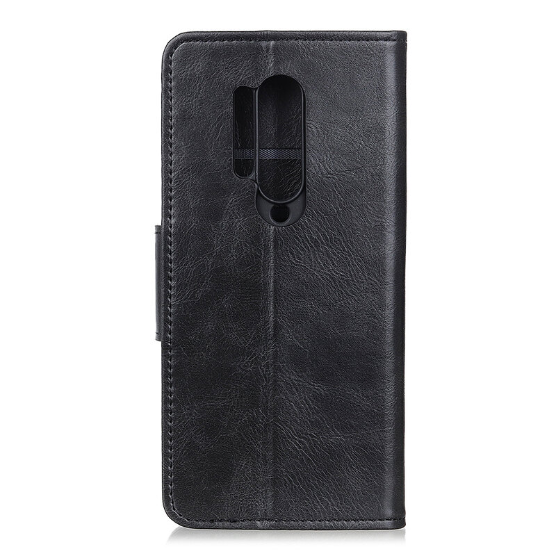Pull Up PU Leder Bookstyle voor OnePlus 8 Pro Zwart