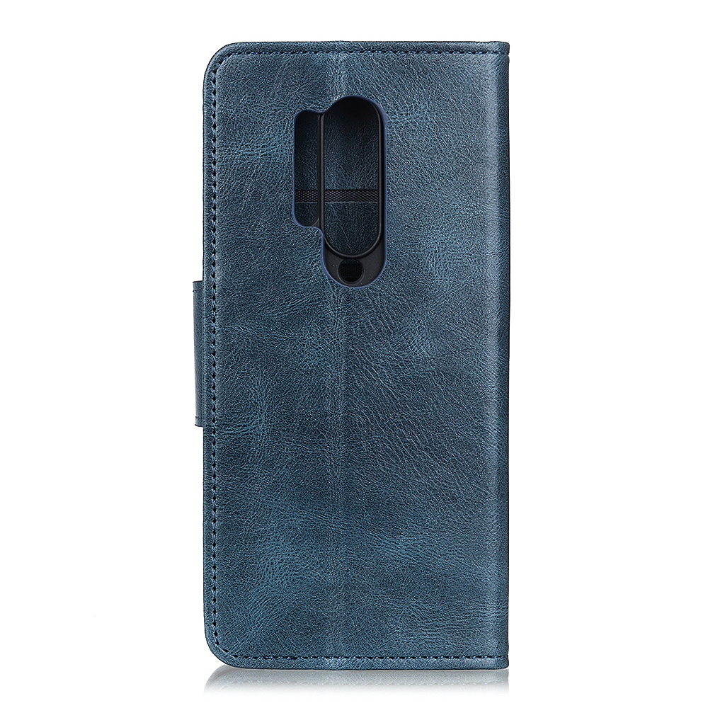 Pull Up PU Leder Bookstyle voor OnePlus 8 Pro Blauw