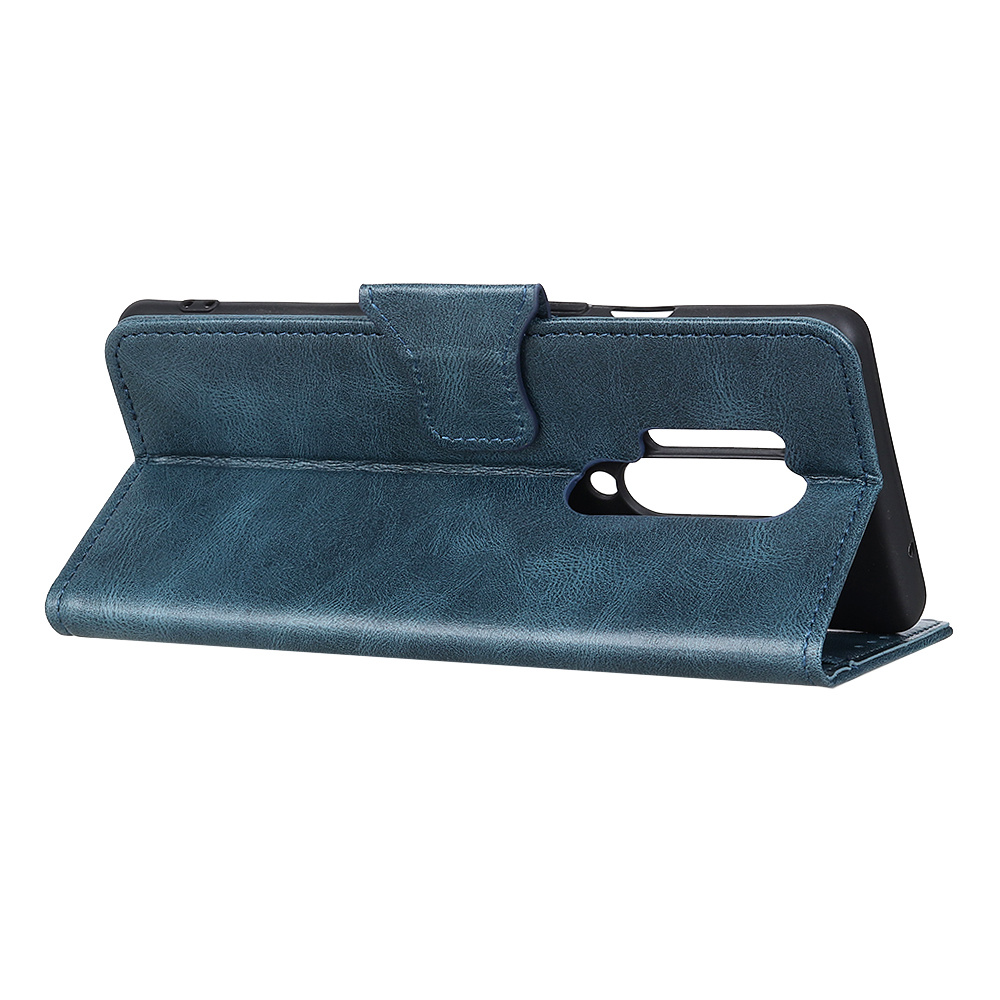 Pull Up PU Leather Bookstyle para OnePlus 8 Pro Azul