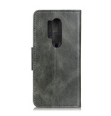 Pull Up en cuir PU Bookstyle pour OnePlus 8 Pro vert foncé