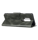 Pull Up en cuir PU Bookstyle pour OnePlus 8 Pro vert foncé