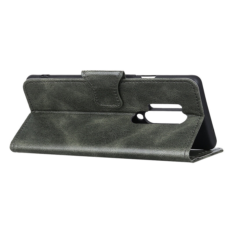 Pull Up PU Leder Bookstyle voor OnePlus 8 Pro Donker Groen