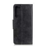Pull Up PU Leder Bookstyle voor OnePlus Nord Zwart