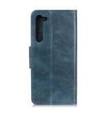 Pull Up PU Leder Bookstyle voor OnePlus Nord Blauw