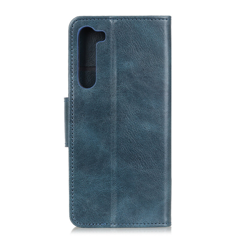 Pull Up PU Leder Bookstyle voor OnePlus Nord Blauw