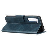 Pull Up PU Leder Bookstyle voor OnePlus Nord Blauw
