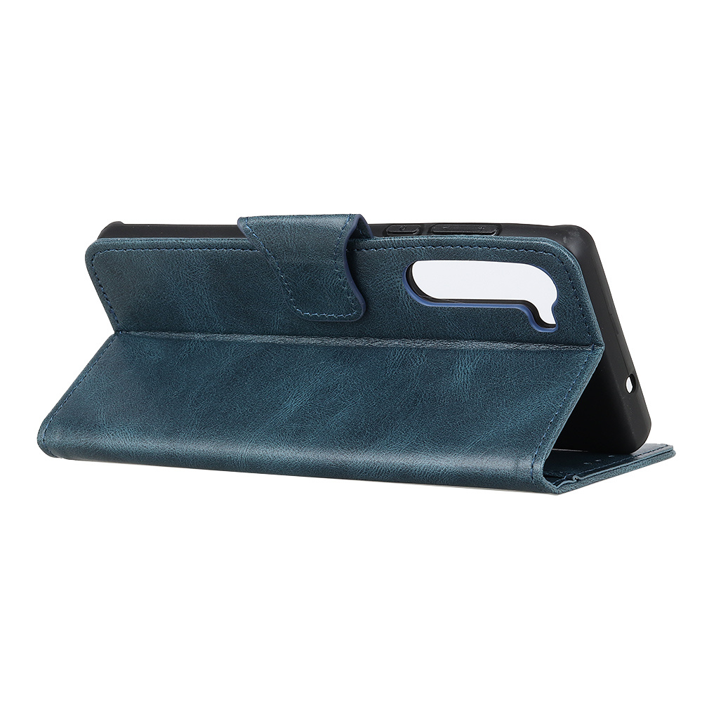Pull Up PU Leder Bookstyle voor OnePlus Nord Blauw