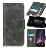 Pull Up PU Leather Bookstyle para OnePlus Nord Verde oscuro