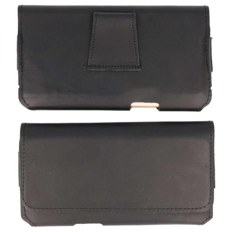 MF Handmade Leather Horizontal Tote Bag Size L Black