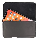 MF Handmade Leer Horizontaal Draagtas Maat L Zwart