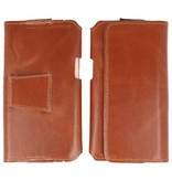 MF Handmade Leather Horizontal Tote Bag Size L Brown