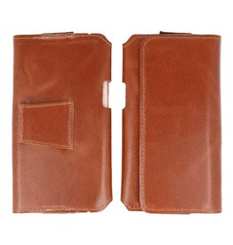 MF Handmade Leather Tote Bag Horizontal Taille L Marron