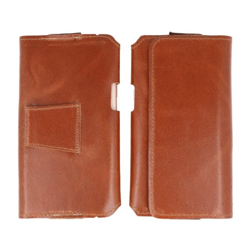 MF Handmade Leer Horizontaal Draagtas Maat L Bruin