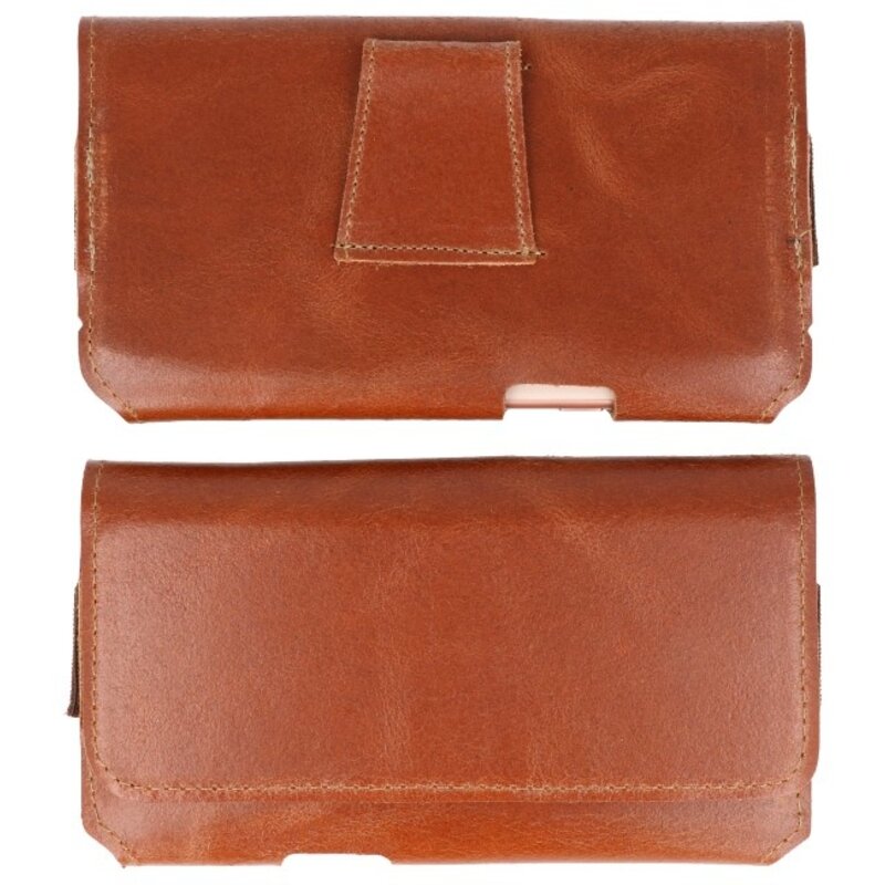 MF Handmade Leer Horizontaal Draagtas Maat L Bruin