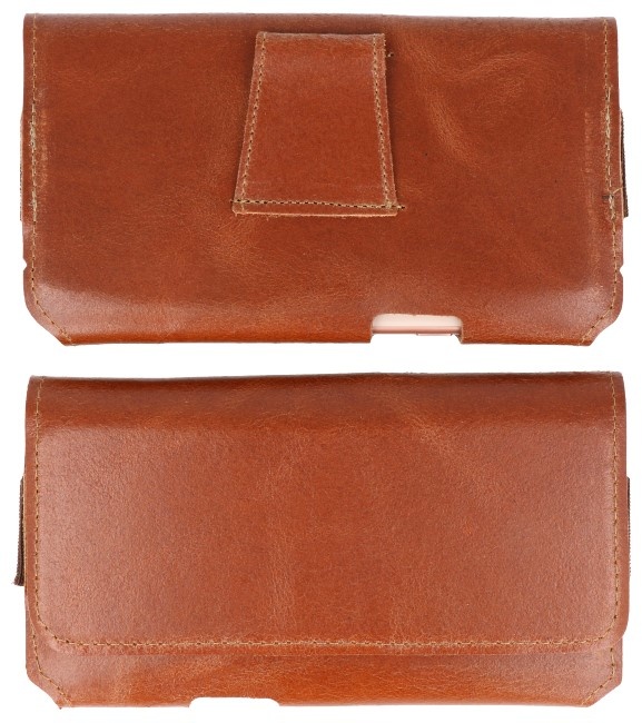 MF Handmade Leather Tote Bag Horizontal Taille L Marron