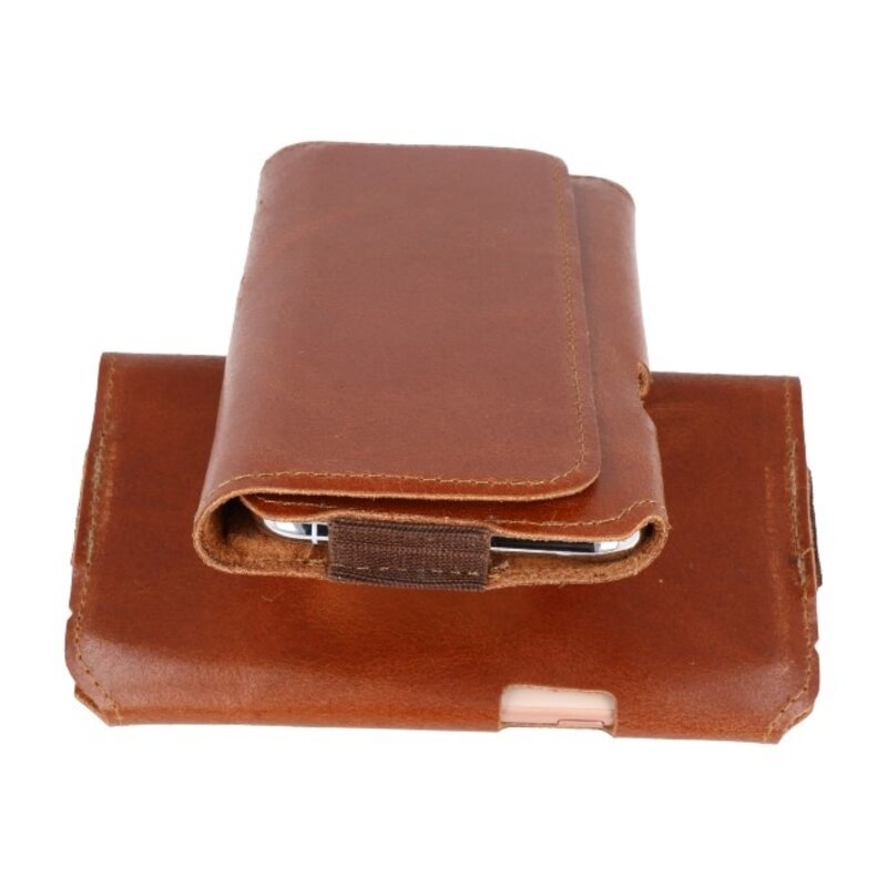 MF Handmade Leder horizontale Einkaufstasche Größe L Braun