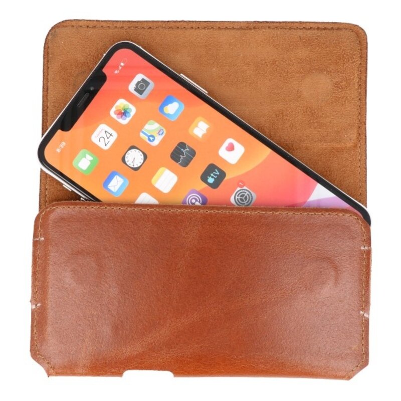 MF Handmade Leder horizontale Einkaufstasche Größe XL Braun