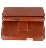 MF Handmade Leather Horizontal Tote Bag Size XL Brown