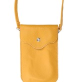 Genuine Leather Shoulder Bag - Yellow