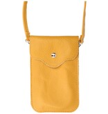 Borsa a tracolla in vera pelle - gialla