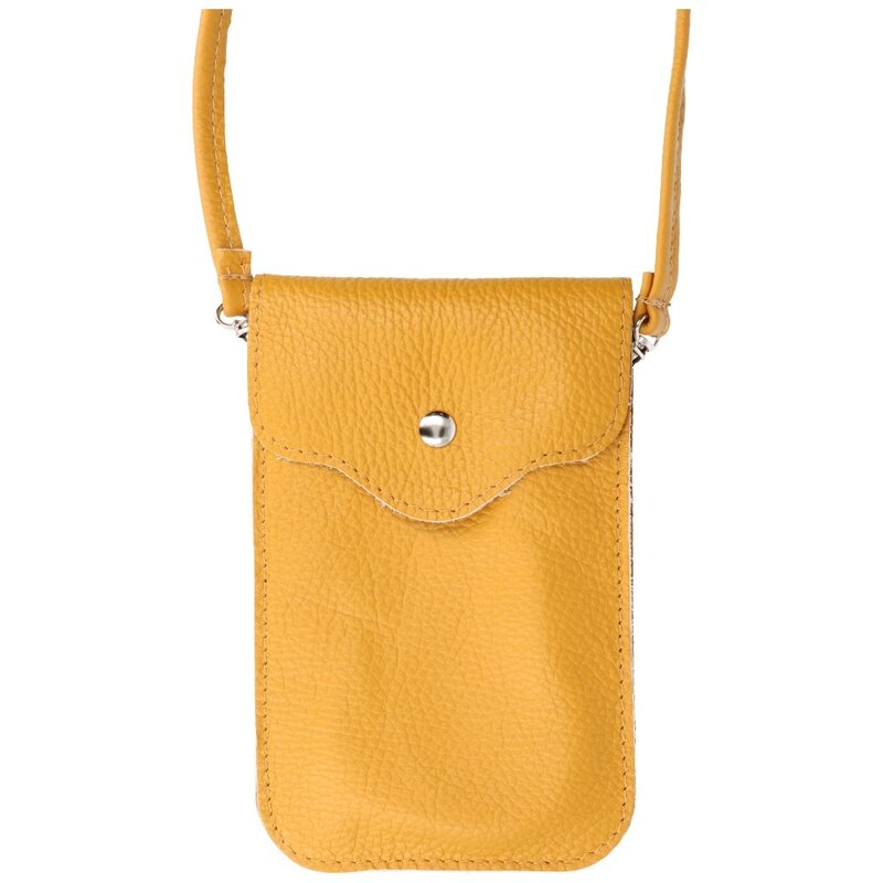 Bolso de Hombro en Piel Verdadera - Amarillo