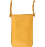 Genuine Leather Shoulder Bag - Yellow