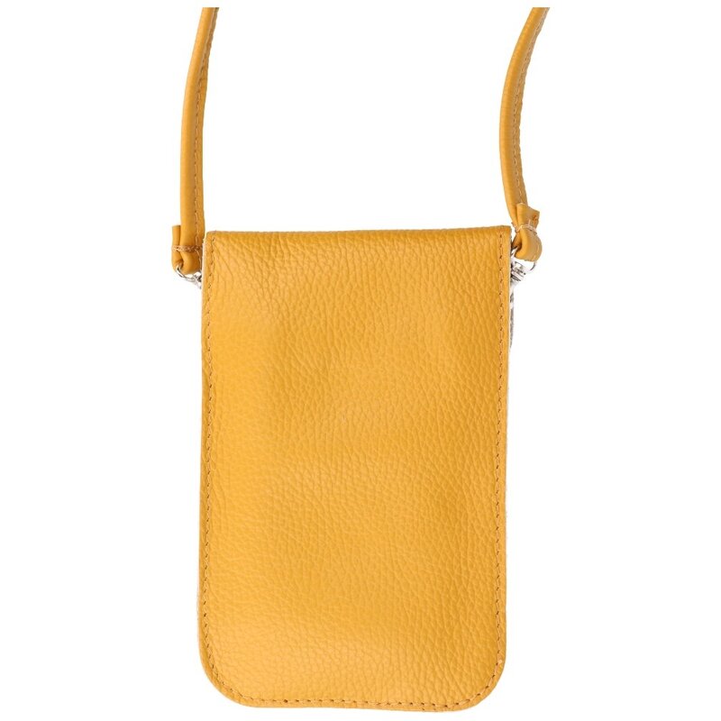 Borsa a tracolla in vera pelle - gialla