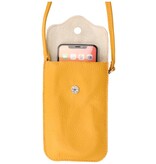 Sac à bandoulière en cuir véritable - Jaune