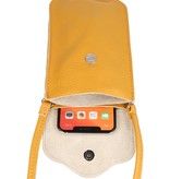 Genuine Leather Shoulder Bag - Yellow