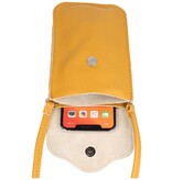 Sac à bandoulière en cuir véritable - Jaune