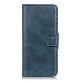 Style de livre en cuir PU Pull Up pour iPhone 12 Pro Max Bleu