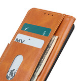 Pull Up PU Leather Bookstyle para iPhone 12 Pro Max Marrón
