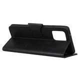 Pull Up PU Leder Bookstyle voor iPhone 12 Pro Zwart